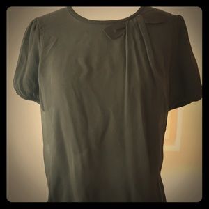 Ann Taylor Black Silk Sweater Top with Bow retail